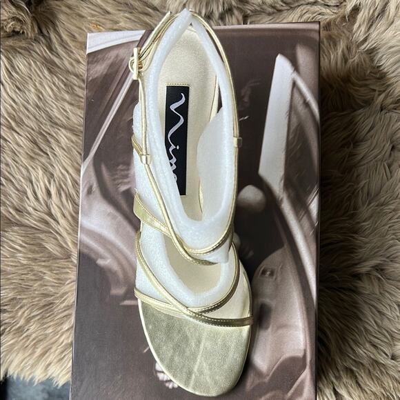 NWT - NINA Gayle Women's Gold Soft Metallic Heels - size 8.5M - Picture 2 of 10